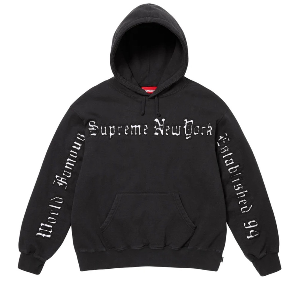 Supreme Black Men's Hoodie. Sweatshirt. ALWAYS AUTHENTIC